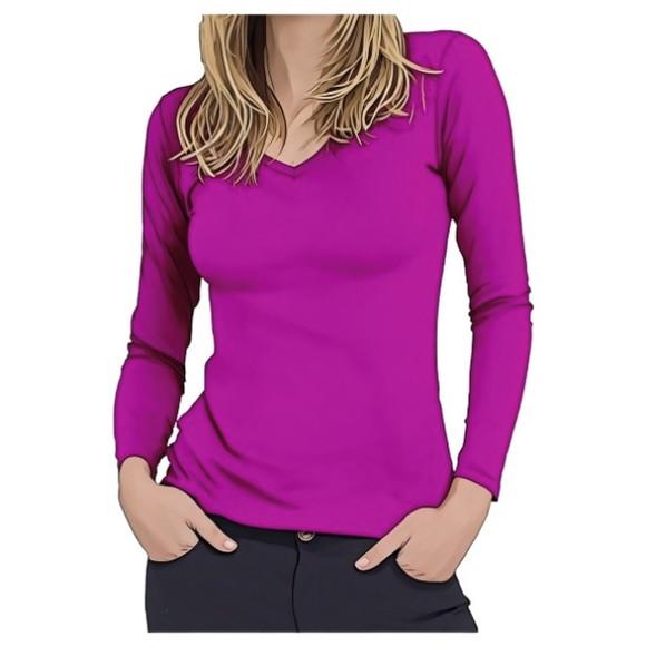 Molde Baby Look Feminina Manga Longa Gola V Pp ao Xg