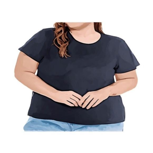 Molde Baby Look Feminina Plus Size Manga Curta