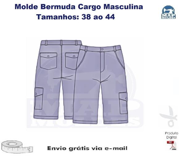 Molde Bermuda Cargo Masculina do 38 ao 44