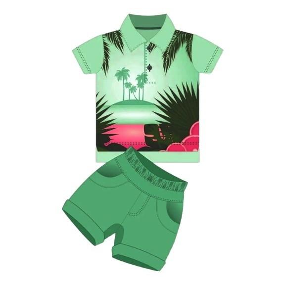 Molde Bermuda e Camisa Infantil Bebê P ao Gg