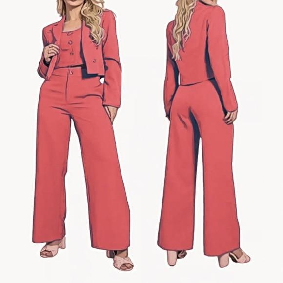 Molde Blazer Curto e Calça Social Fem P ao Xxg