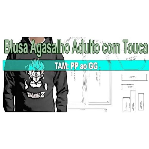 Molde Blusa Agasalho Moletom Adulto com Touca Pp ao Gg