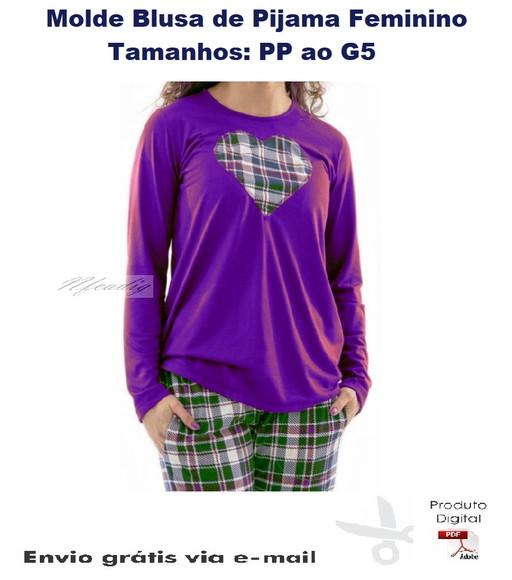 Molde Blusa de Pijama Feminino Verão #251