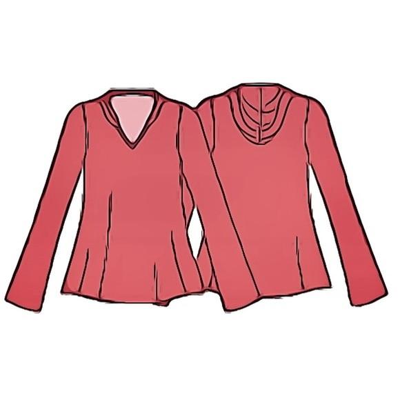 Molde Blusa Manga Longa com Capuz em pdf P ao Gg