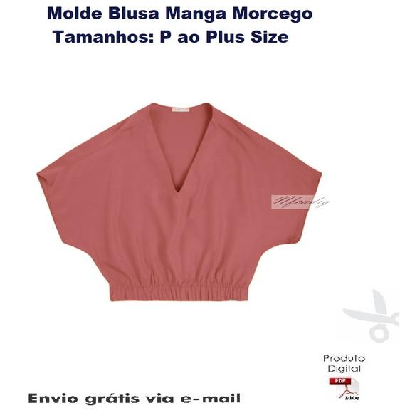 Molde Blusa Manga Morcego P A Plus Size #287
