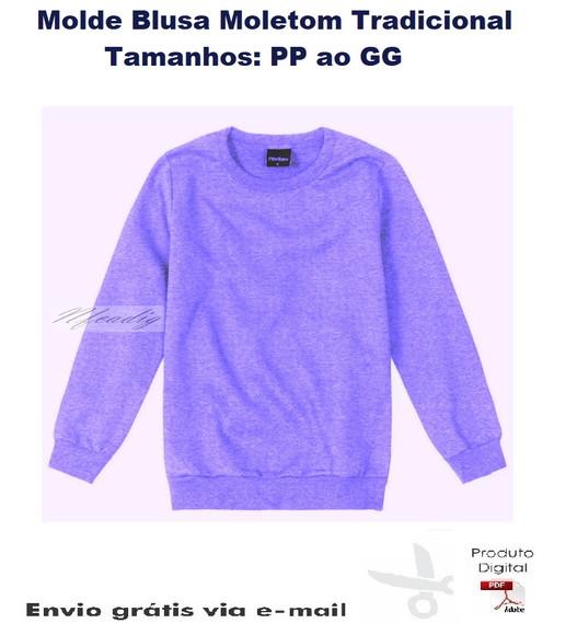 Molde Blusa Moletom Tradicional #239