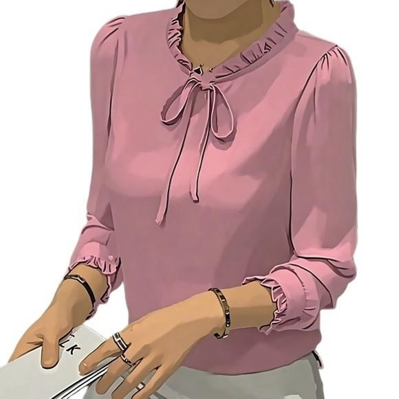 Molde Blusa Social Feminina com Babado na Gola P ao Gg