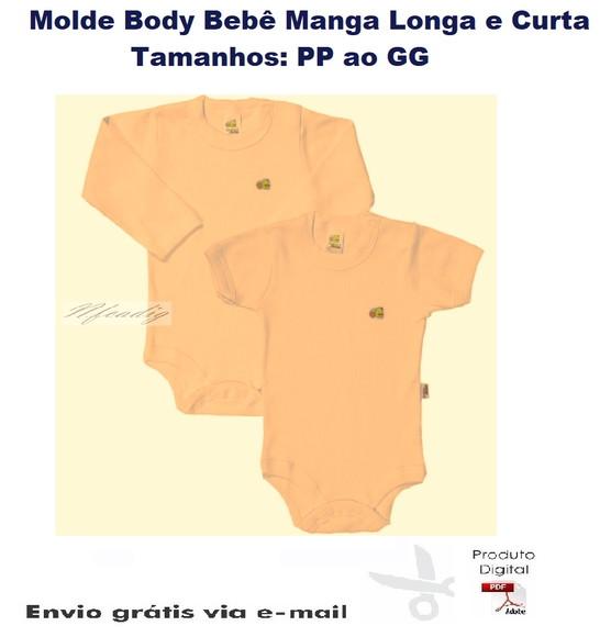 Molde Body Bebê Manga Longa e Curta PP ao GG #165
