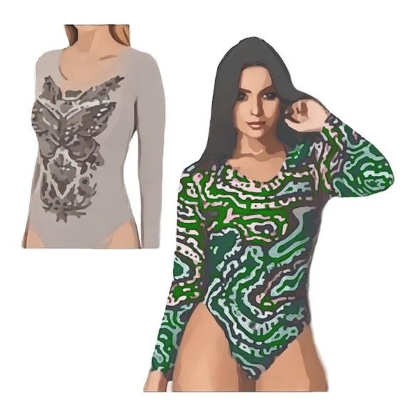 Molde Body Feminino Manga Longa Pp ao Gg