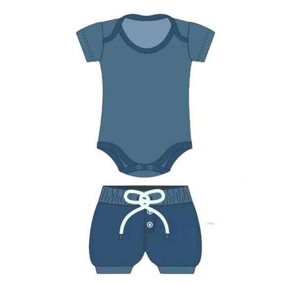 Molde Body e Short Bebê Unissex P ao Gg