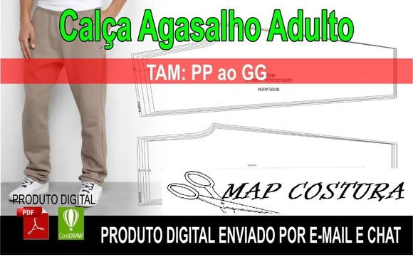 Molde Calça Agasalho Moletom Adulto