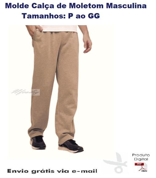 Molde Calça de Moletom Masculina P ao GG #199