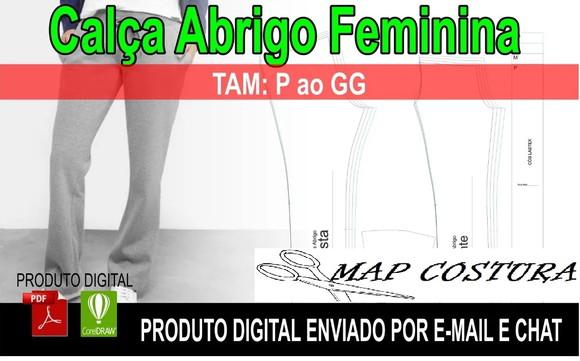 Molde Calça de Abrigo Moletom Feminina