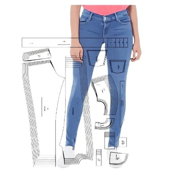 Molde Calça Jeans Skinny 36 ao 48 - pdf