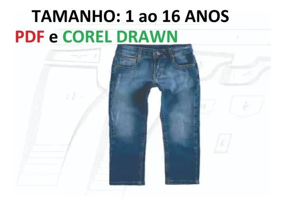 Molde Calça Jeans Unissex Infantil - 1 ao 16 Anos Por E-mail