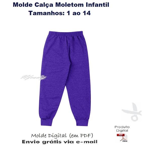 Molde Calça Moletom Infantil (1 ao 14) #351
