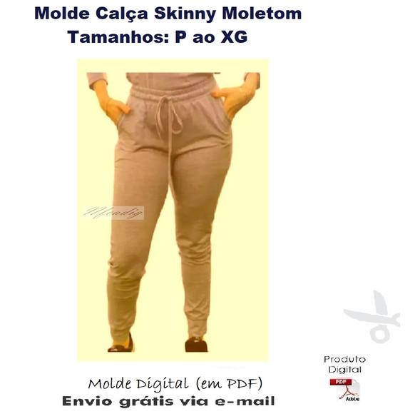 Molde Calça Skinny Feminina Moletom Ribana #298