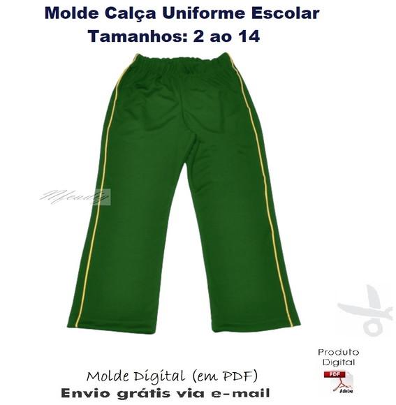 Molde Calça Uniforme Escolar #343