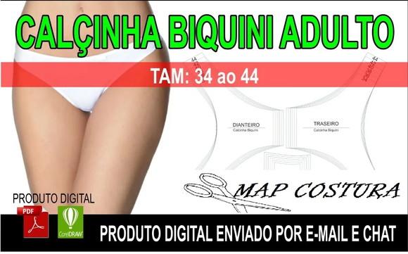 Molde Calcinha Biquini de Adulto