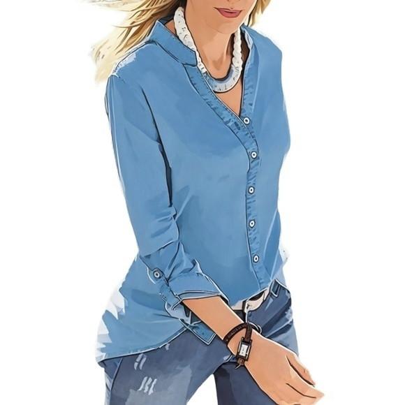 Molde Camisa Feminina Jeans Gola Padre P ao Gg
