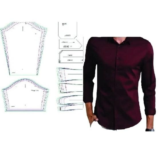 Molde Camisa Social Esporte Fino Masculina Manga Longa Curta