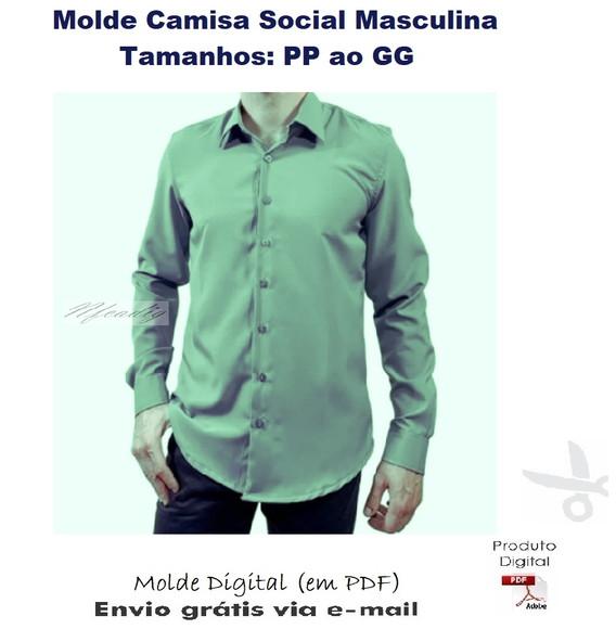 Molde Camisa Social Masculina M Longa #383