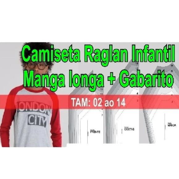 Molde Camiseta Infantil Raglan Manga Longa