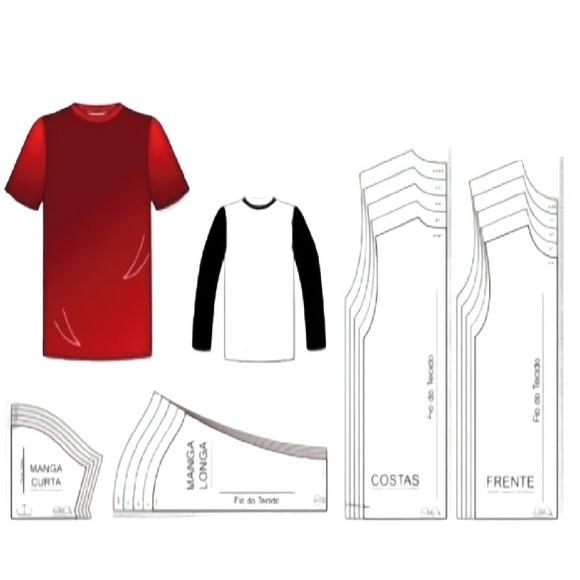 Molde Camiseta Manga Longa e Curta