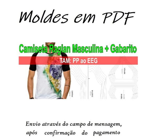 Molde Camiseta Masculina Raglan +gabarito Sublimação