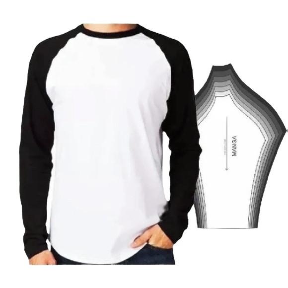 Molde Camiseta Masculina Raglan Manga Longa Envio Email