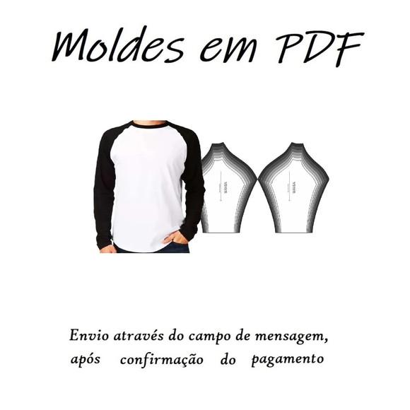 Molde Camiseta Masculina Raglan Manga Longa pdf Plus Size