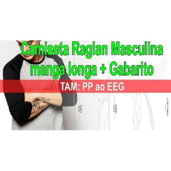 Molde Camiseta Raglan Masculina Manga Longa