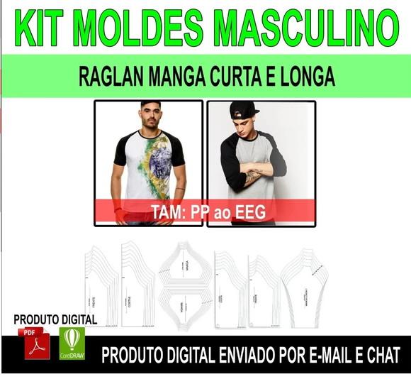 Molde Camiseta Raglan Manga Longa e Curta