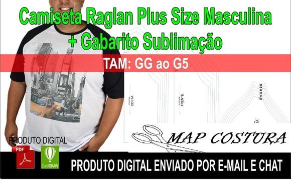 Molde Camiseta Raglan Masculina Plus Size