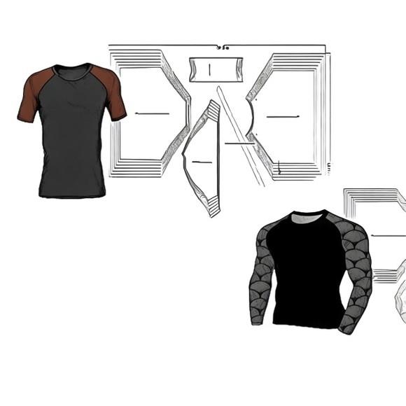 Molde Camiseta Rash Guard Manga Curta e Longa