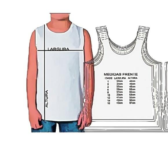 Molde Camiseta Regata Infantil 1 a 16 Anos