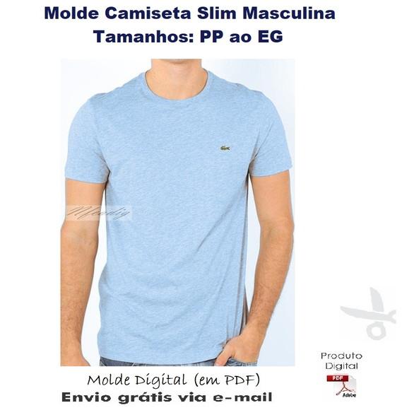 Molde Camiseta Slim Masculina (PP ao EG) #394