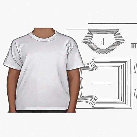 Molde Camiseta Tradicional Infantil m Curta 2 a 16