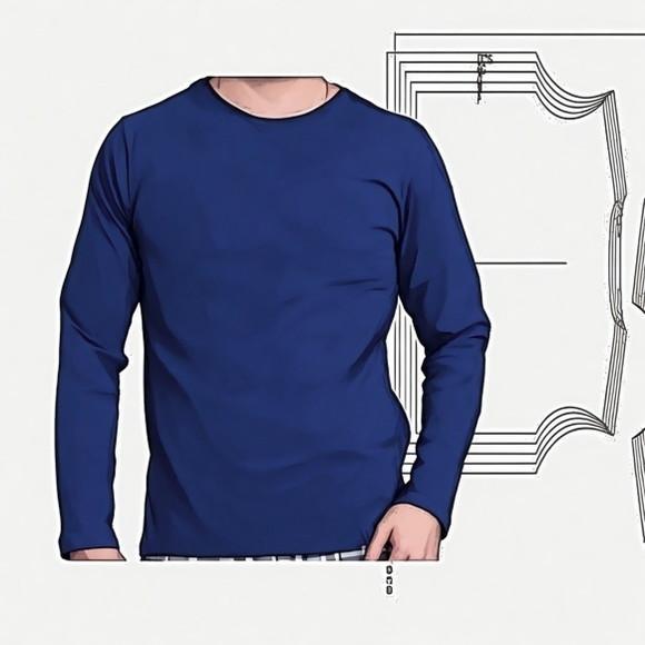 Molde Camiseta Tradicional Masc m Longa P ao Xg