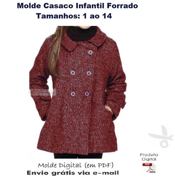 Molde Casaco Infantil Forrado 1 a 14 #352