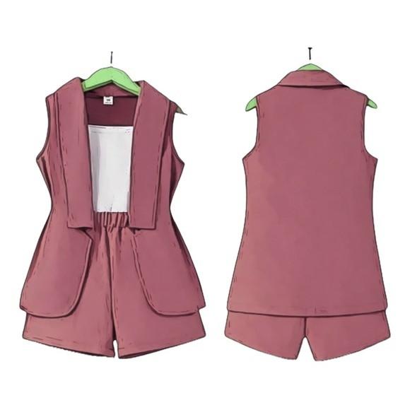 Molde Colete e Short Infantil Menina 2 a 14
