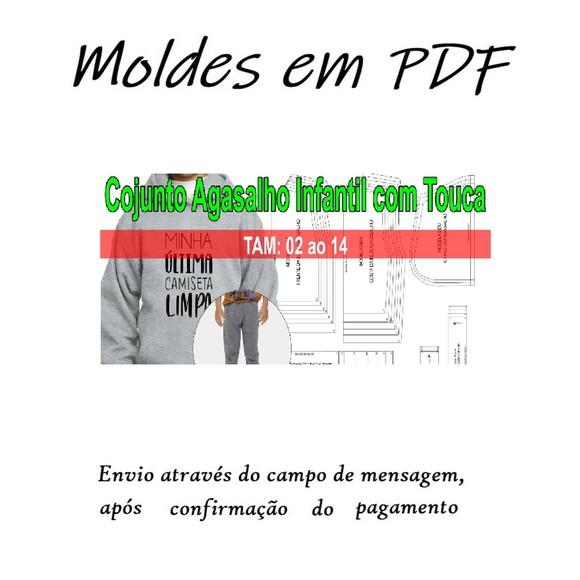 Molde Conj. Agasalho Moletom Infantil com Touca