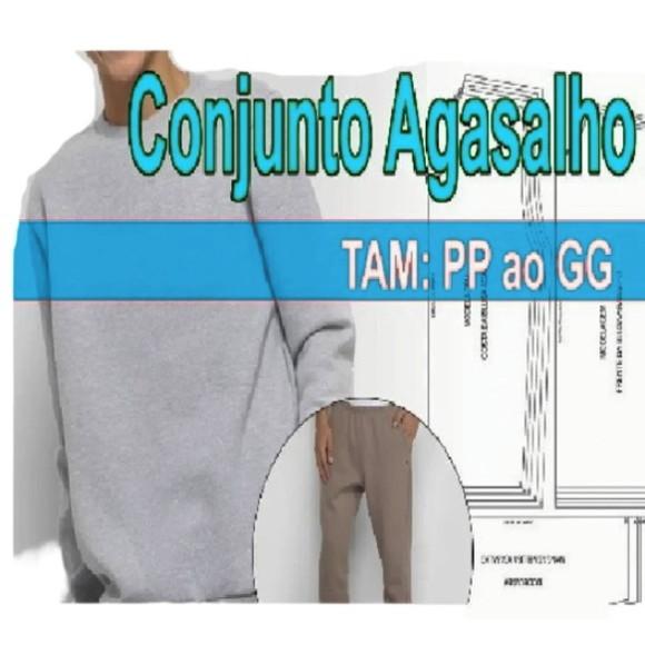 Molde Conjunto Agasalho Moletom Adulto Tradicional