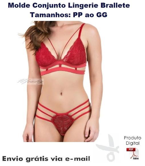 Molde Conjunto Lingerie Calcinha Sutiã Brallete Pdf ref 47