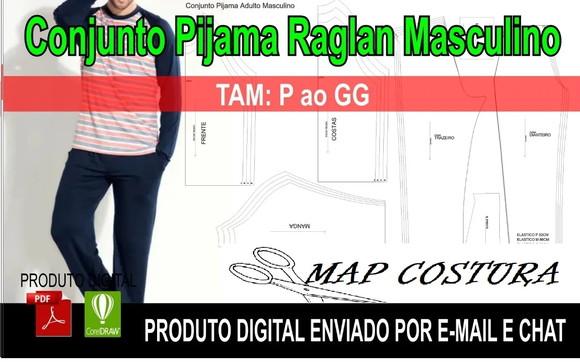 Molde Conjunto Pijama Raglan Masculino