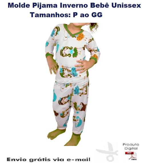 Molde Conjunto Pijama Inverno Bebê Unissex #255