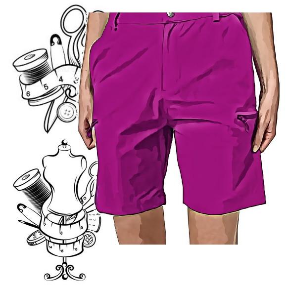 Molde Costura de Bermuda Feminina P ao Xxg com Bolso #328