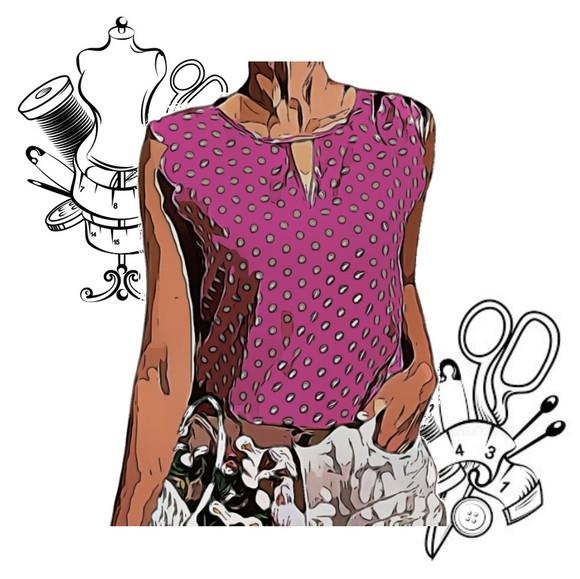 Molde Costura de Blusa Fem Manga Abaulada Pp ao Gg #74