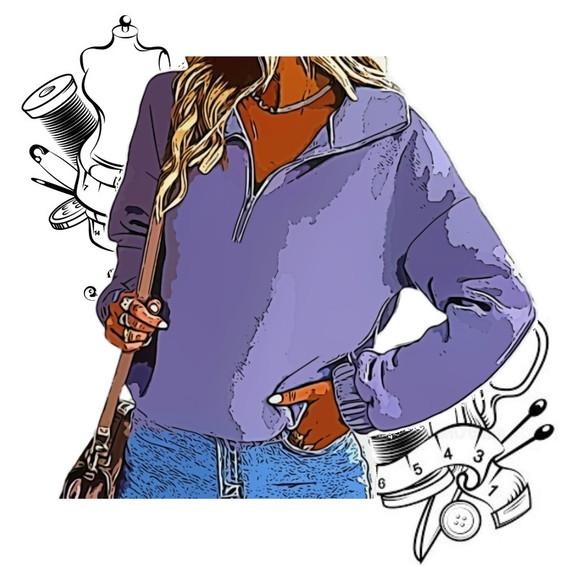 Molde Costura de Blusa Feminina Gola Zíper do P ao Xxg #222