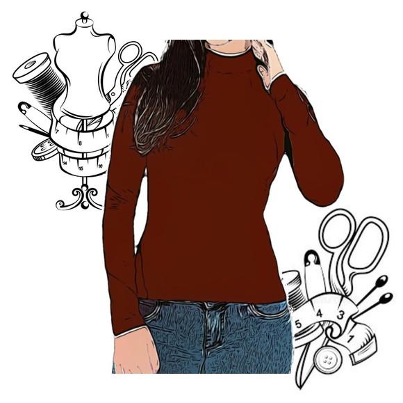 Molde Costura de Blusa Feminina Gola Alta Pp ao Xg #358